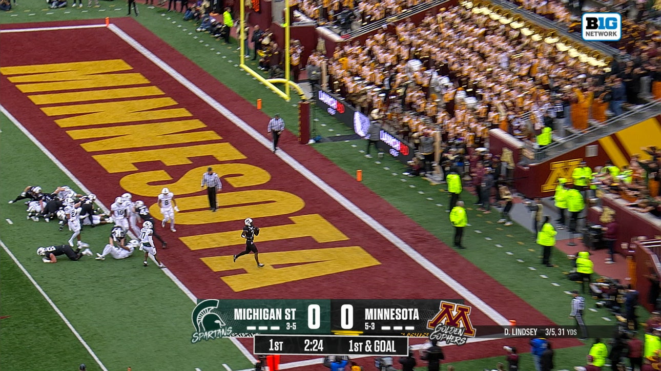 Fame Ijeboi rushes up the middle for 1-yard TD, giving Minnesota the lead over Michigan State