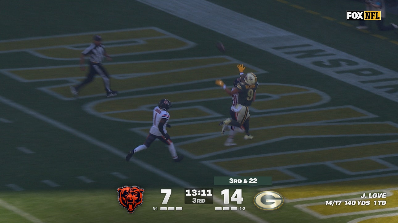 Jordan Love links up with Christian Watson for a 53-yard TD, extending Packers' lead over Bears | NFL Highlights