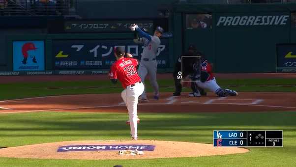 Dodgers' Shohei Ohtani crushes a leadoff homer vs. Guardians