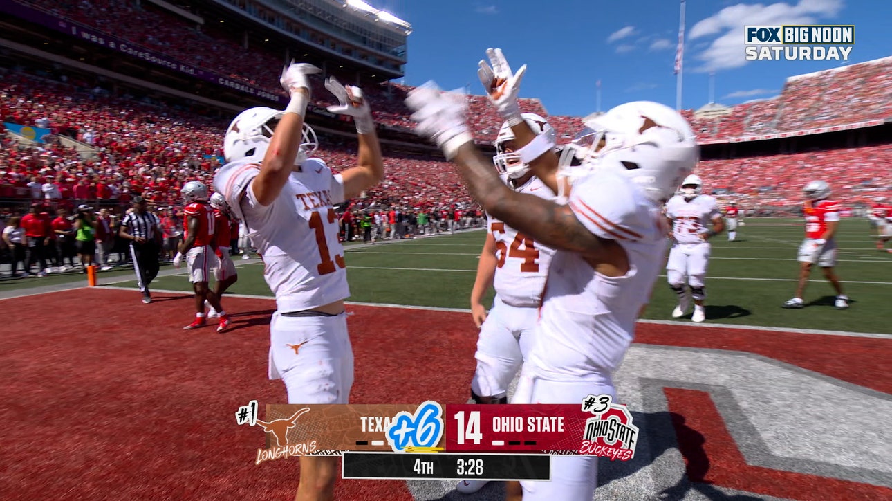 Arch Manning links up with Parker Livingstone for a 32-yard TD, shrinking Texas' deficit vs. Ohio State