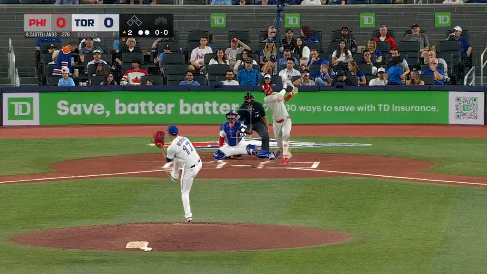 Phillies' Nick Castellanos crushes a home run vs. Blue Jays