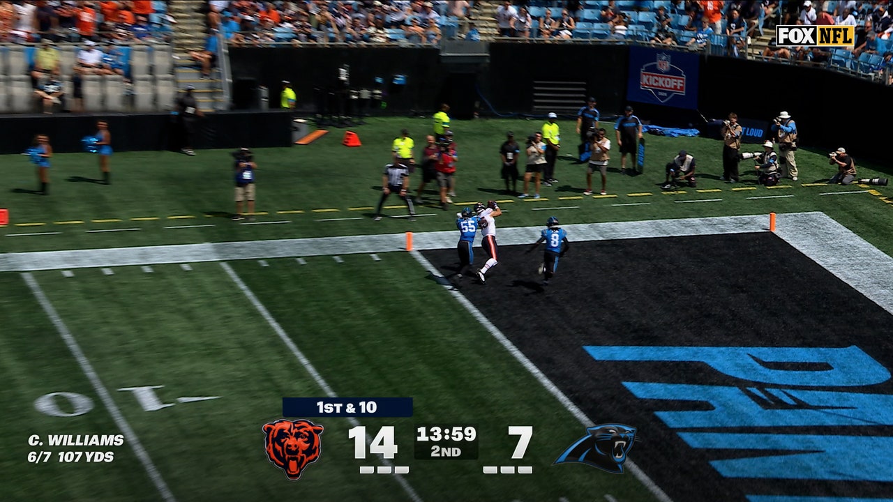 Caleb Williams finds Cole Kmet for 22-yard TD, extending Bears' lead over Panthers | NFL Highlights