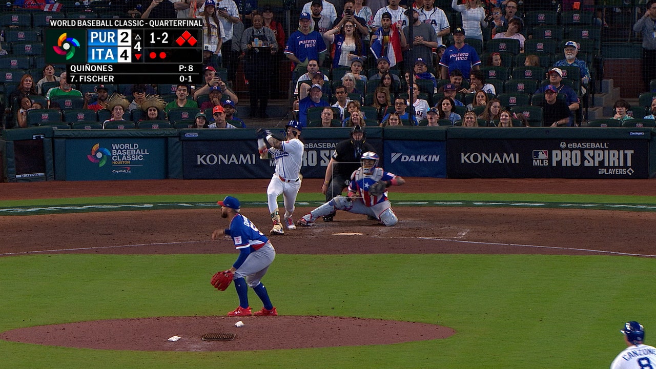 Andrew Fischer and J.J. D'Orazio hit back-to-back ground rule doubles, extending Italy's lead over Puerto Rico