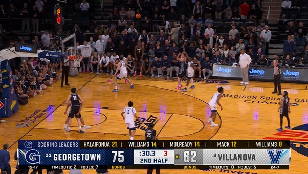 Georgetown's Caleb Williams hits step-back three to seal UPSET win over Villanova and advance to Big East Tournament Semifinals 