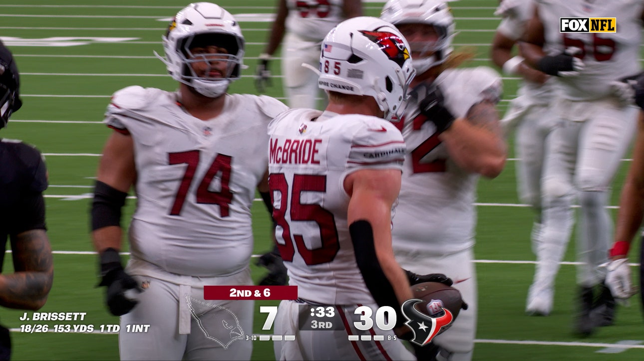 Jacoby Brissett finds Trey McBride for 20-yard TD, shrinking Cardinals' deficit against Texans | NFL Highlights