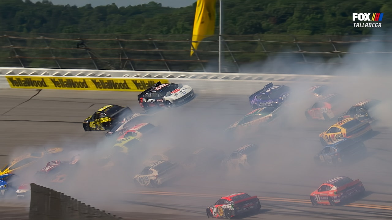 Bubba Wallace, Ryan Blaney, Joey Logano & more involved in the 'Big One' at Talladega, causing red flag