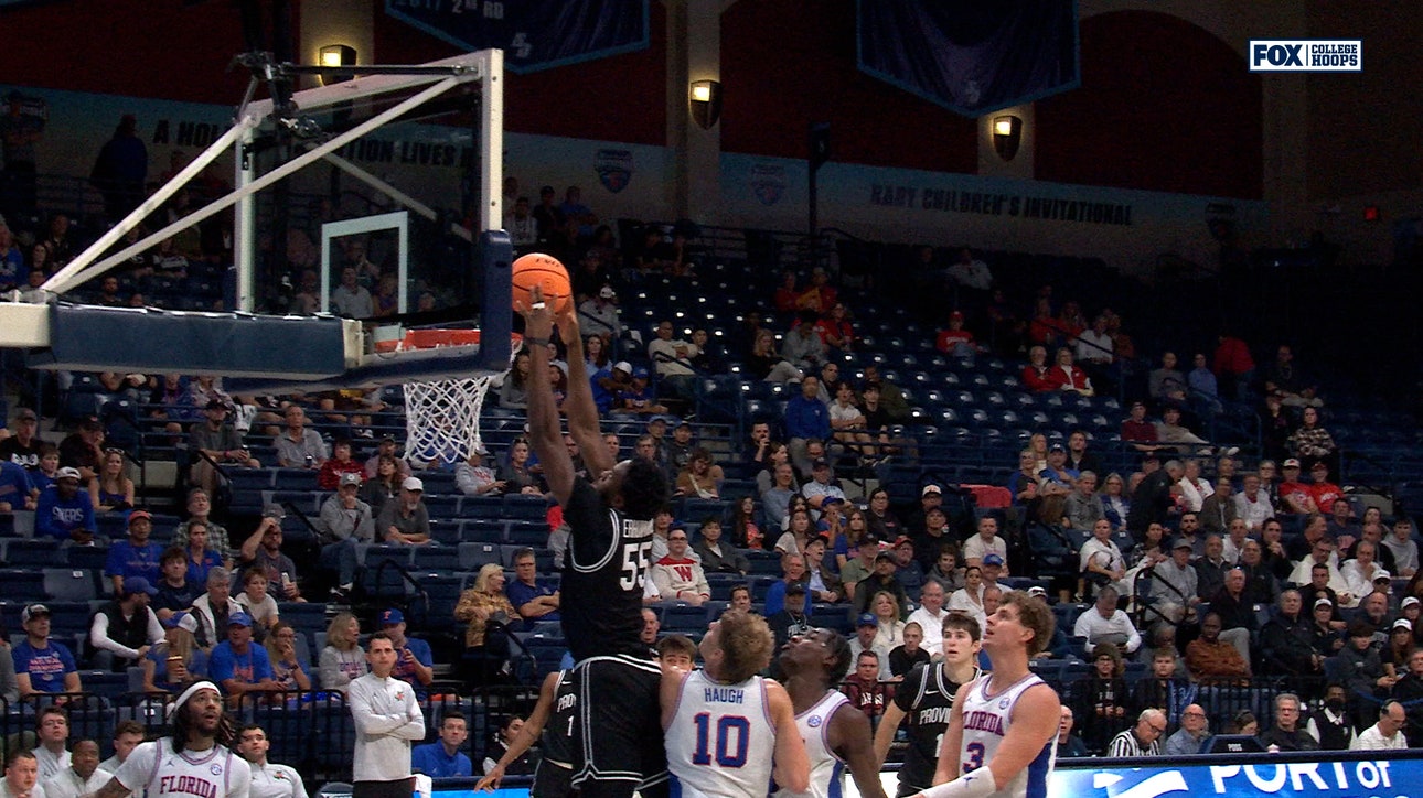 Providence's Ryan Mela finds Oswin Erhunmwunse for alley-oop dunk vs. Florida