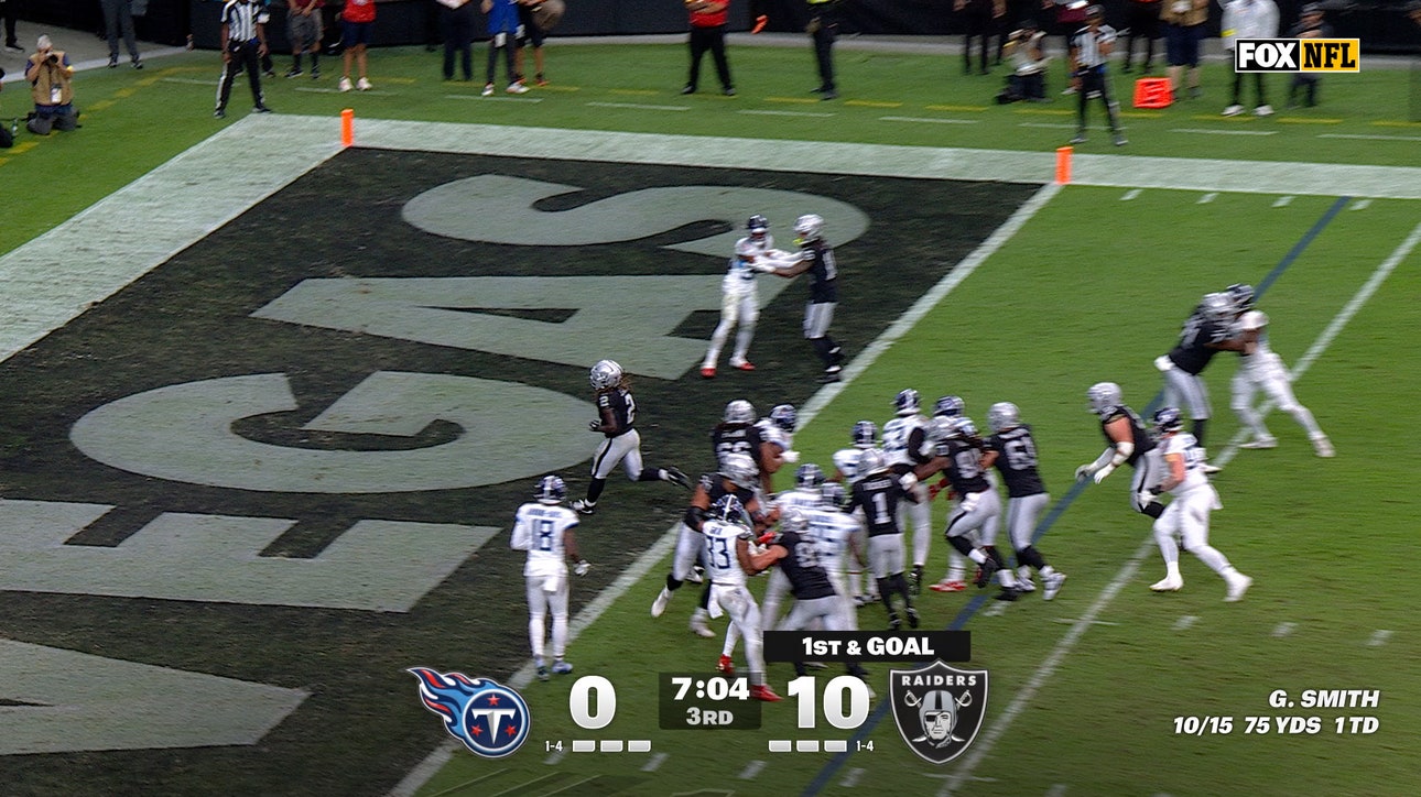 Ashton Jeanty rushes for three-yard TD, extending Raiders' lead over Titans | NFL Highlights