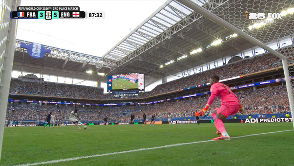 England's Bukayo Saka Converts Penalty to Complete Hat Trick vs France | 2026 FIFA World Cup™