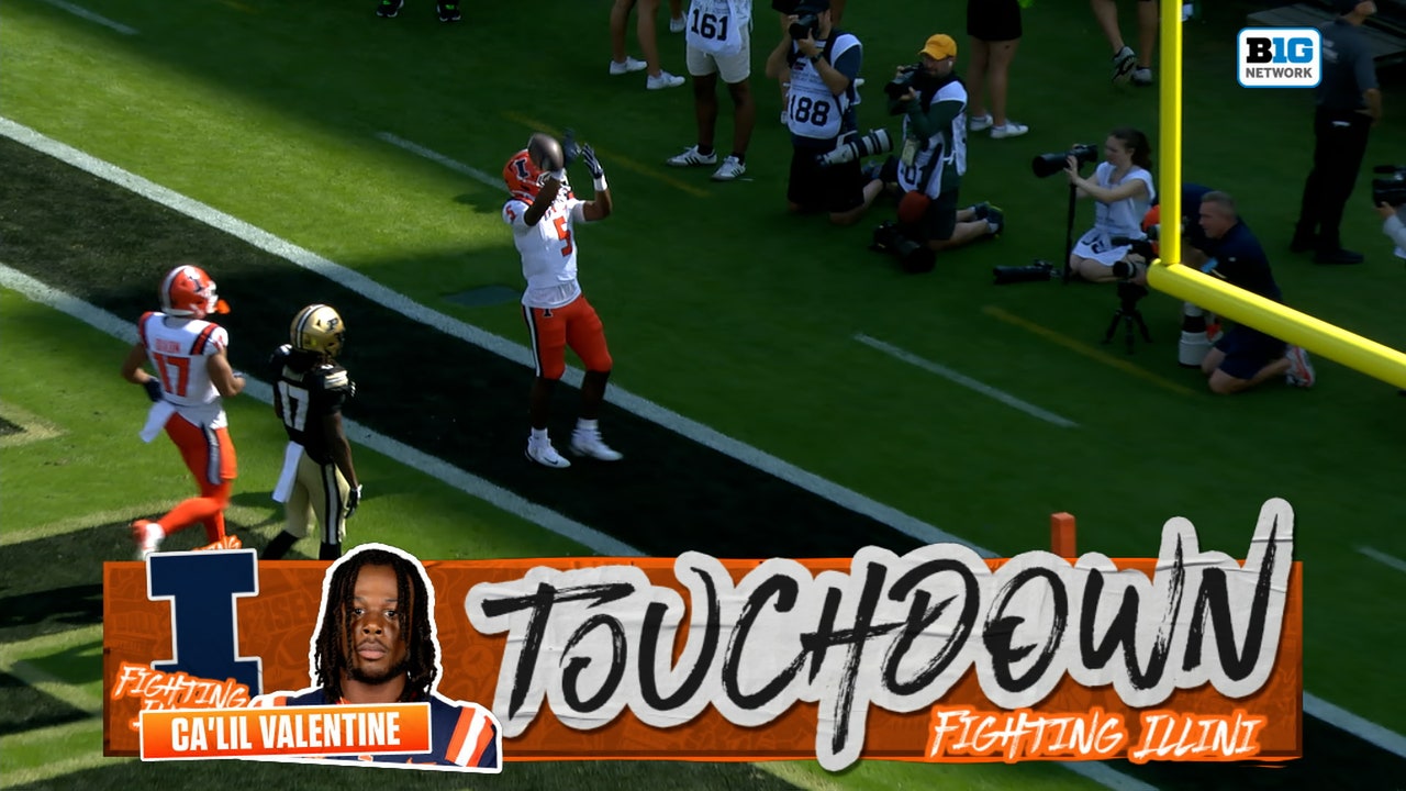 Ca'Lil Valentine rushes for 25-yard TD to extend Illinois' lead over Purdue