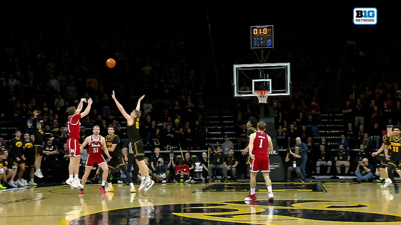 Nebraska's Cale Jacobsen sinks 3-pointer, trimming deficit to 33-28 against Iowa
