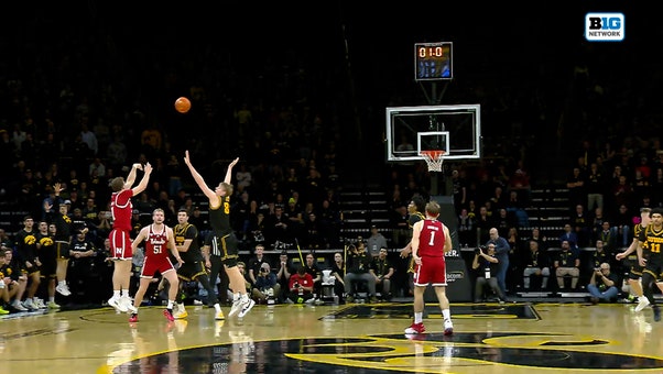 Nebraska's Cale Jacobsen sinks 3-pointer, trimming deficit to 33-28 against Iowa