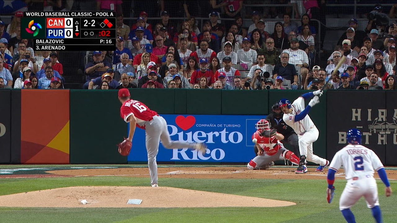Nolan Arenado picks up first hit in WBC with single, giving Puerto Rico early lead over Canada