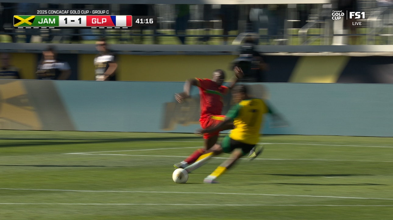 Jamaica's Leon Bailey finds the back of the net for equalizer vs. Guadeloupe
