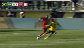 Jamaica's Leon Bailey finds the back of the net for equalizer vs. Guadeloupe
