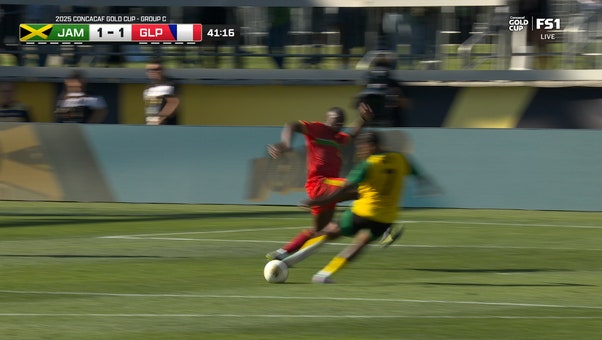 Jamaica's Leon Bailey finds the back of the net for equalizer vs. Guadeloupe