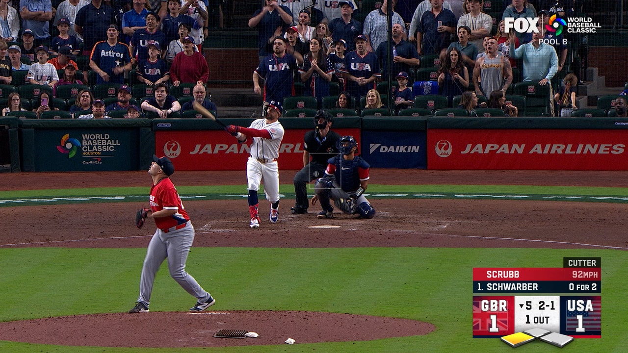 Kyle Schwarber RIPS two-run home run, giving United States lead over Great Britain