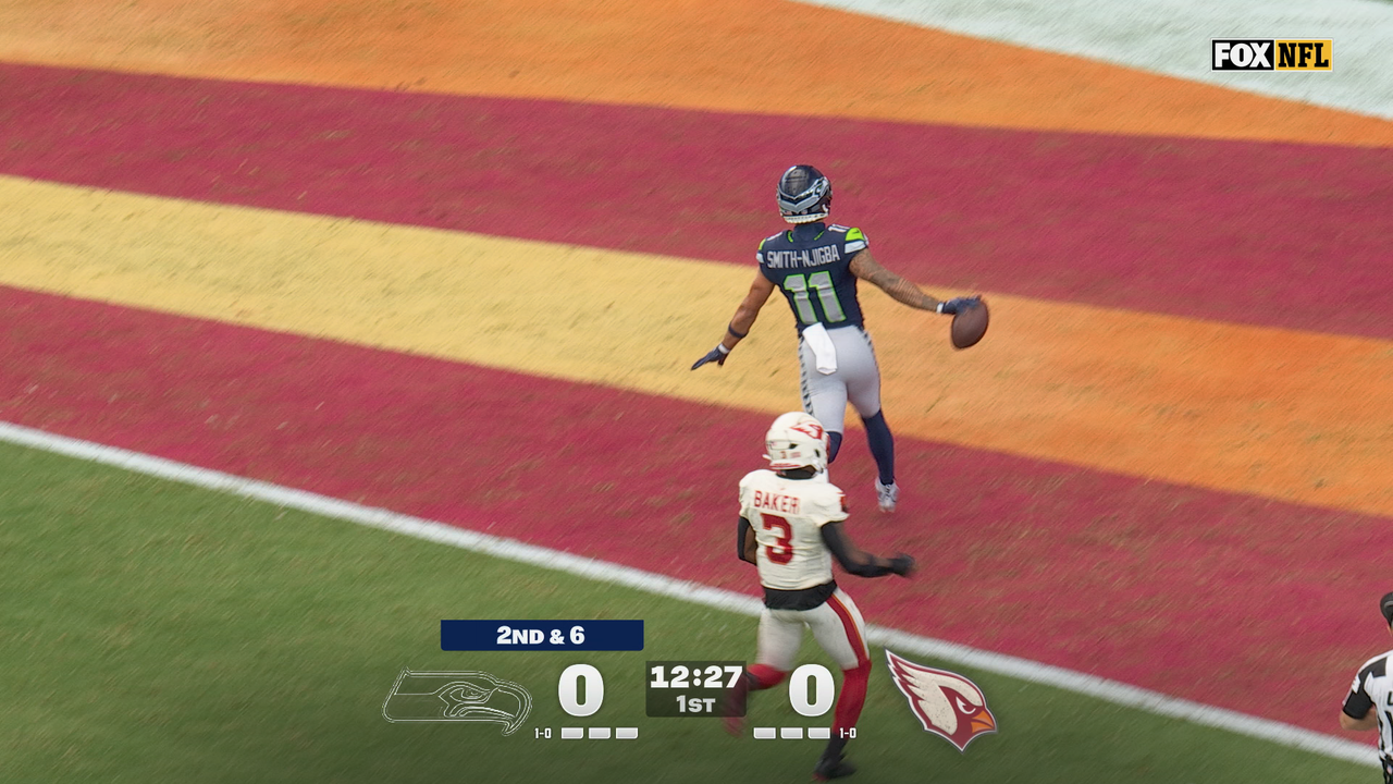 Seahawks' Drew Lock connects with Jaxon Smith-Njigba for 82-yard TD, taking lead vs Cardinals