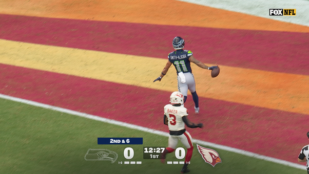 Seahawks' Drew Lock connects with Jaxon Smith-Njigba for 82-yard TD, taking lead vs Cardinals