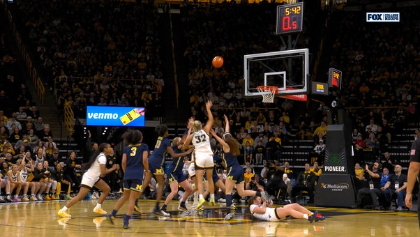 Callie Levin drives and sinks in floater as shot clock expires, extending Iowa's lead over Michigan