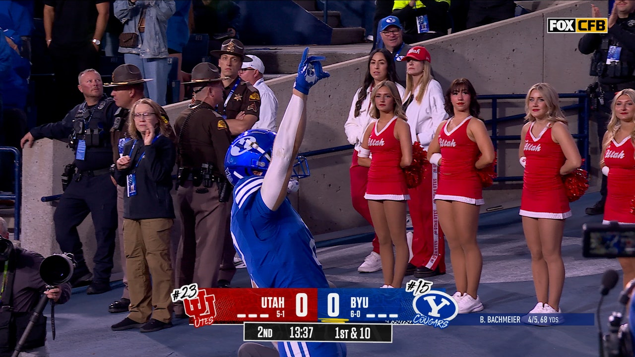 Bear Bachmeier finds Chase Roberts for 17-yard TD, giving BYU lead over Utah