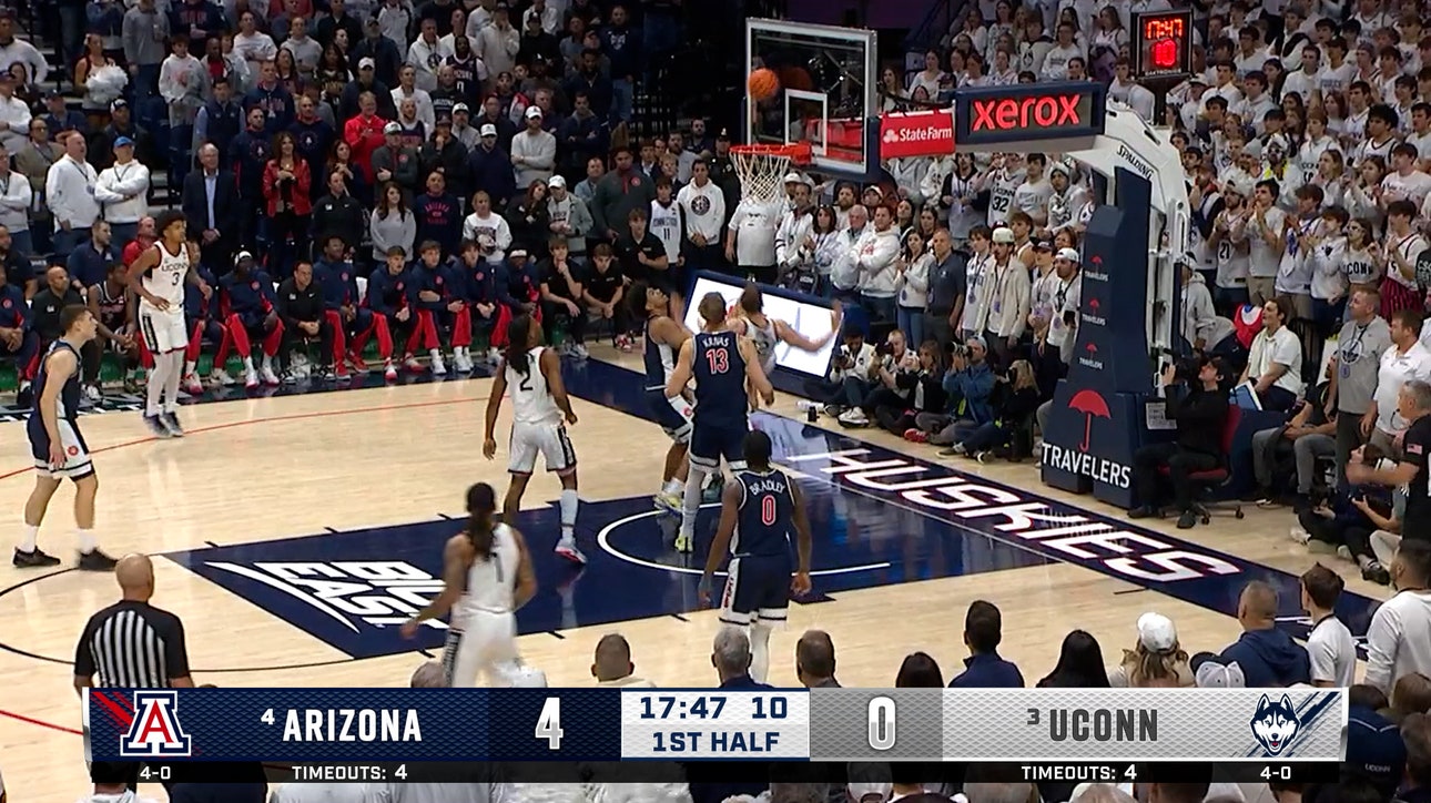UConn's Silas Demary Jr lobs it to Eric Reibe, converts tough and-1 vs. Arizona