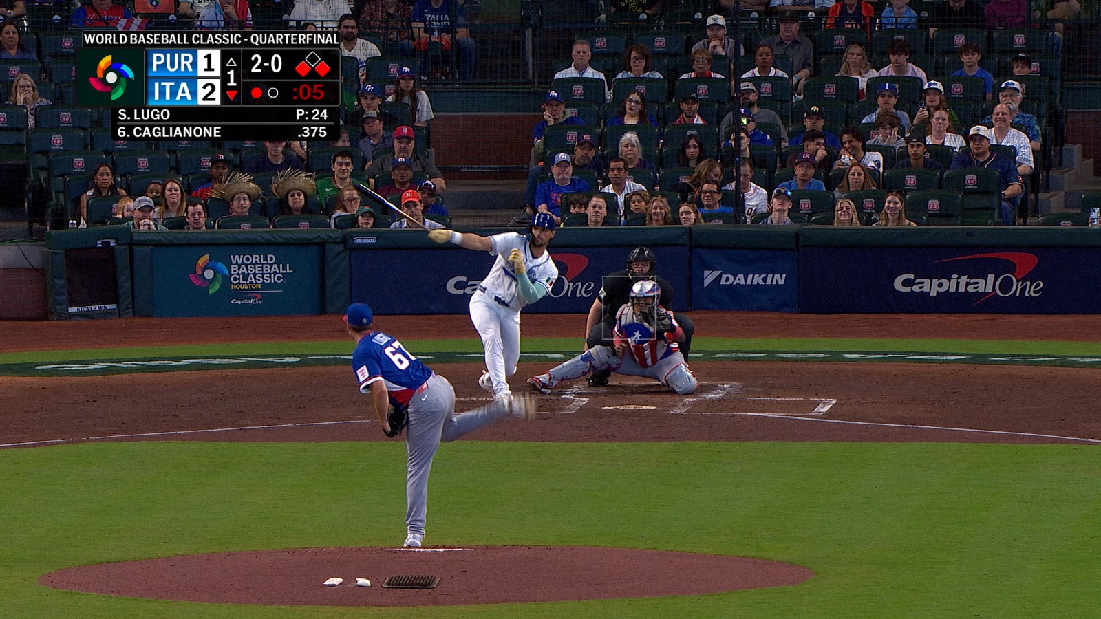 Italy scores four runs in first inning to take lead over Puerto Rico