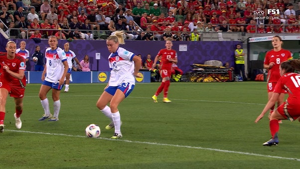 Alessia Russo finds the back of the net, extending England's lead over Wales