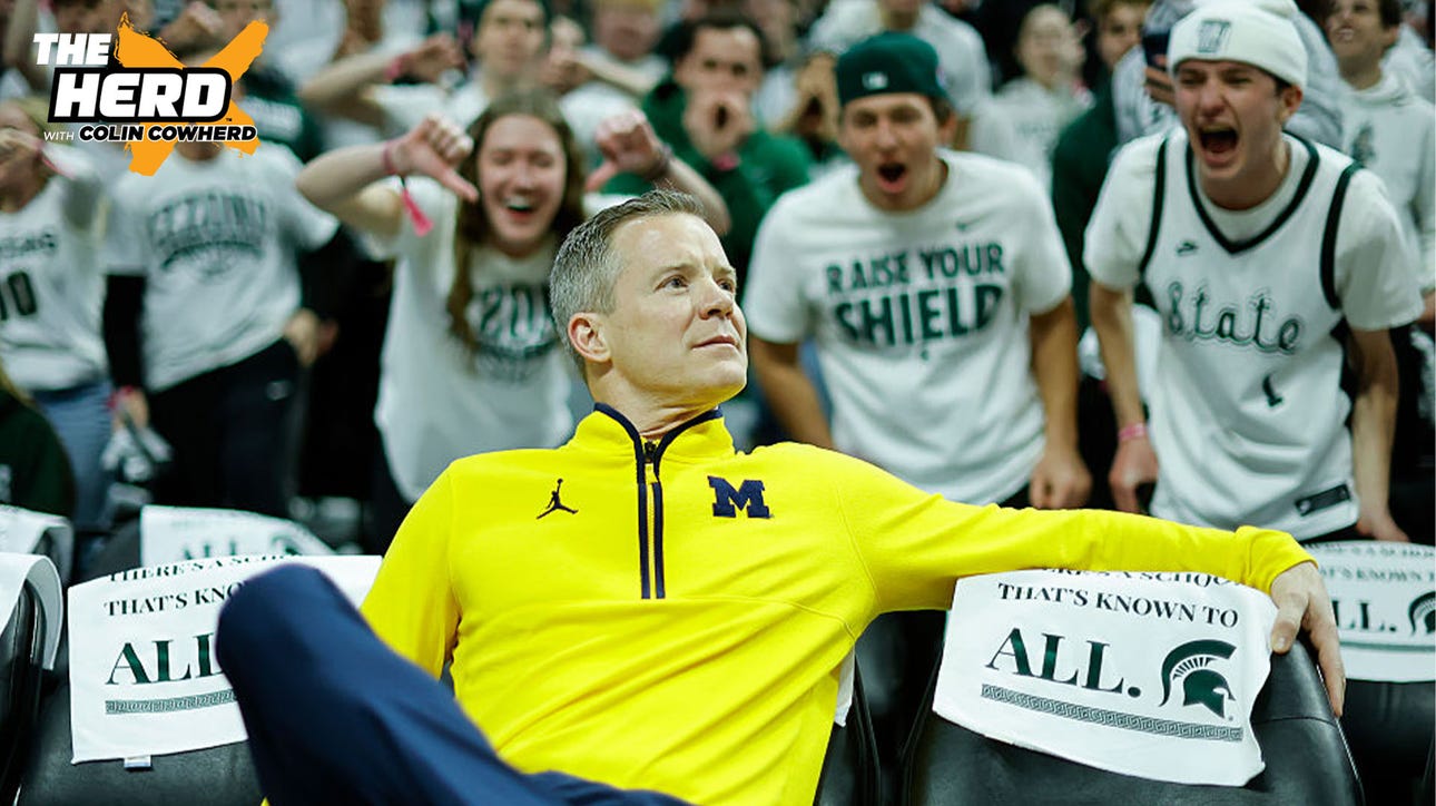 Michigan HC Dusty May on 'enjoying' viral moment when he sat in front of Michigan State's student section | The Herd