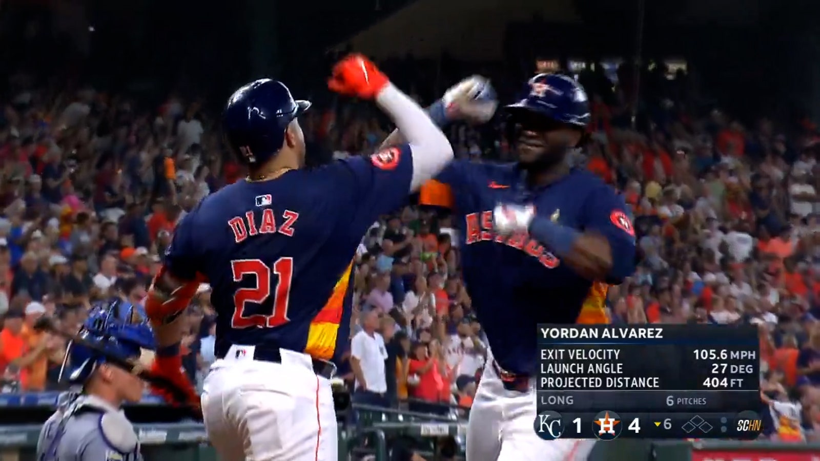 Astros' Yordan Álvarez cranks his 2nd home run of the day vs. the Royals, his 30th blast of the year