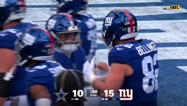 Jaxson Dart finds Daniel Bellinger for 29-yard TD, giving Giants lead over Cowboys | NFL Highlights