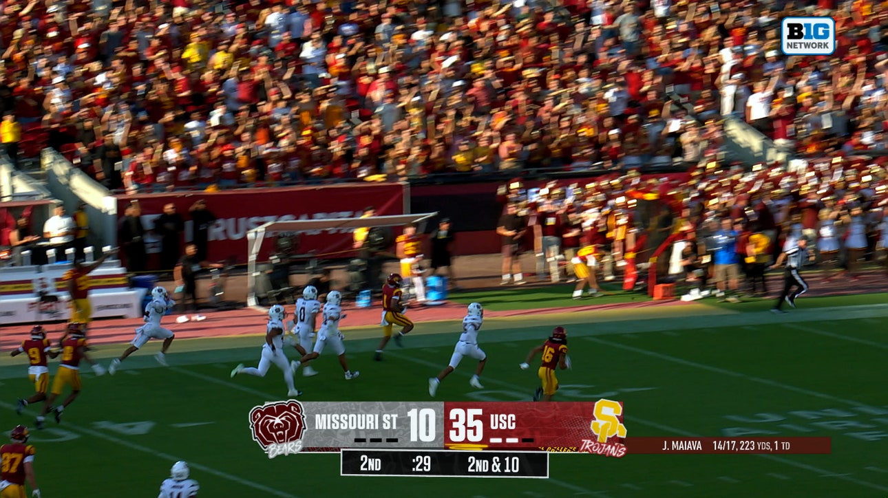Jayden Maiava links up with Eli Sanders for 73-yard TD, extending USC's lead over Missouri State