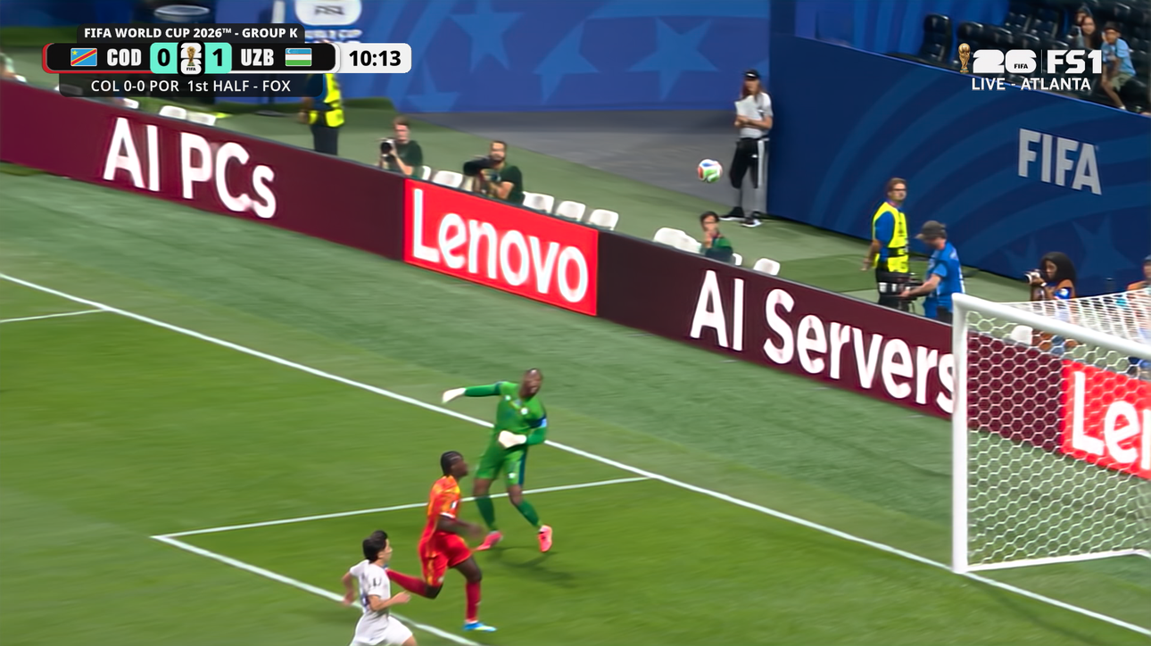 Uzbekistan's Eldor Shomurodov scores goal, taking early lead vs DR Congo | 2026 FIFA World Cup™