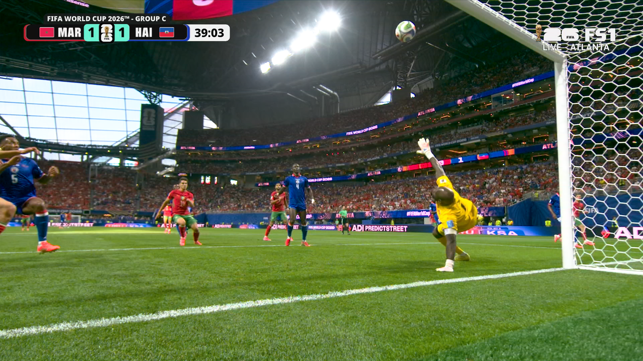 Achraf Hakimi taps in rebound to put Morocco level against Haiti | 2026 FIFA World Cup™