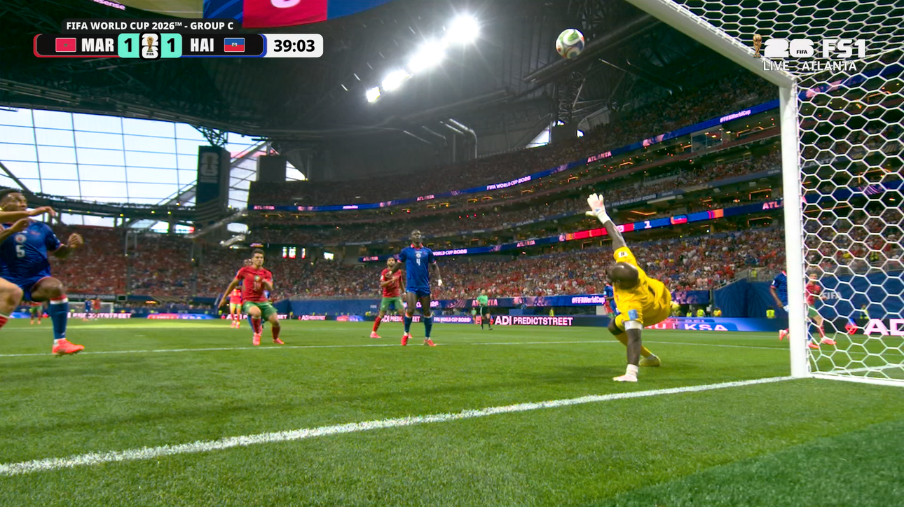 Achraf Hakimi taps in rebound to put Morocco level against Haiti | 2026 FIFA World Cup™