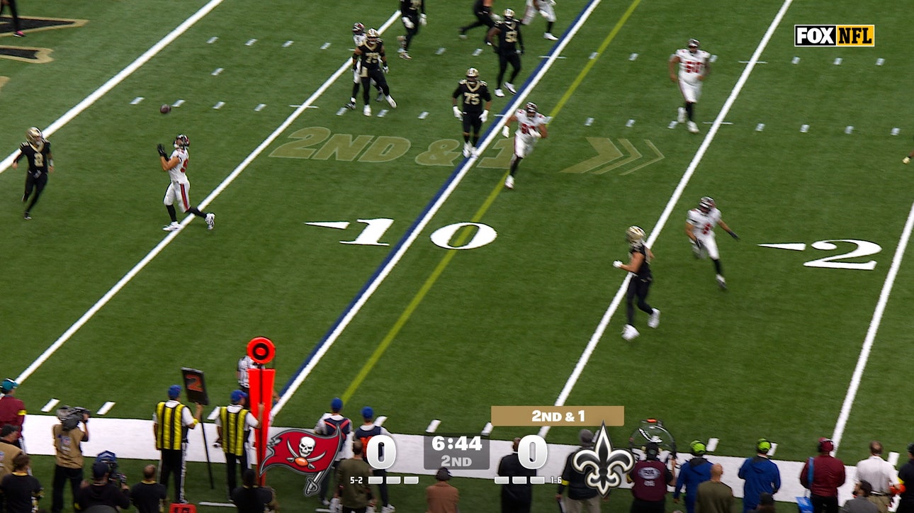 Buccaneers’ Anthony Nelson makes interception, trucks Saints’ Spencer Rattler, and scores touchdown 