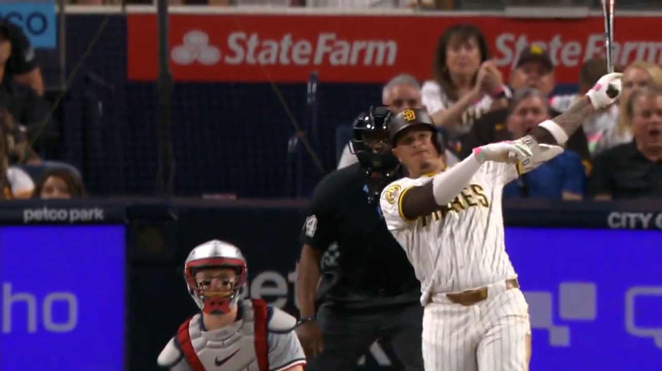 Padres' Manny Machado hits a two-run homer to deep left-center field, tying the game against the Twins