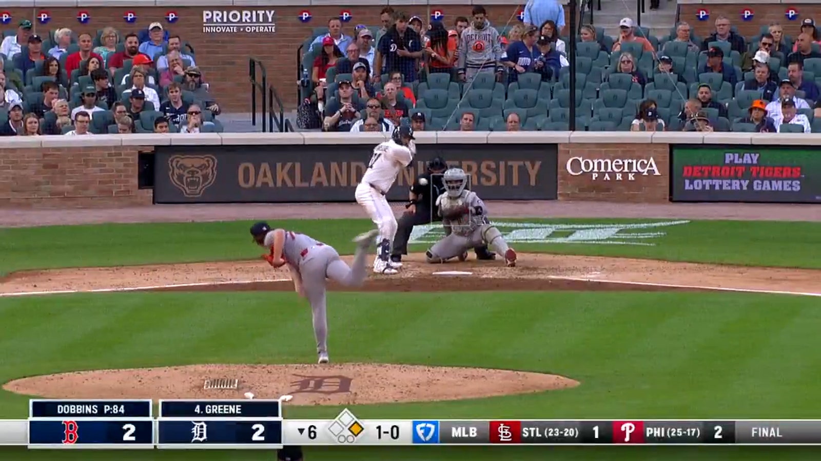 Riley Greene cranks a two-run home run giving Tigers the lead over Red Sox