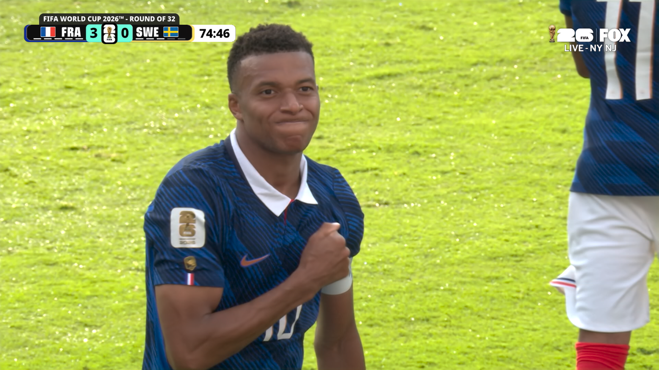 Kylian Mbappé finishes brilliant Michael Olise assist to extend France's lead against Sweden | 2026 FIFA World Cup™