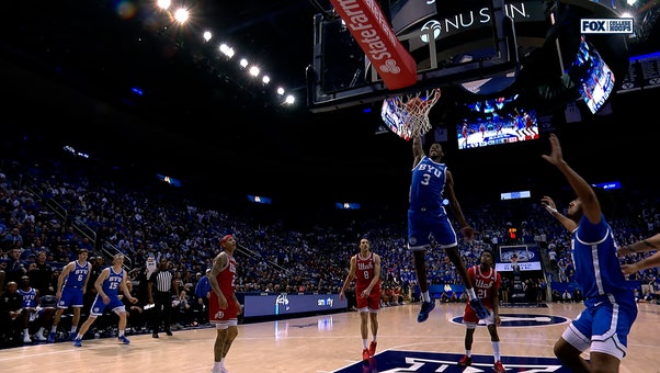 BYU’s AJ Dybansta throws down thunderous slam dunk to cap off 43-point night against Utah