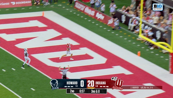 Indiana's Josh Hoover connects with Charlie Becker for 41-yard TD, his third of game vs Howard