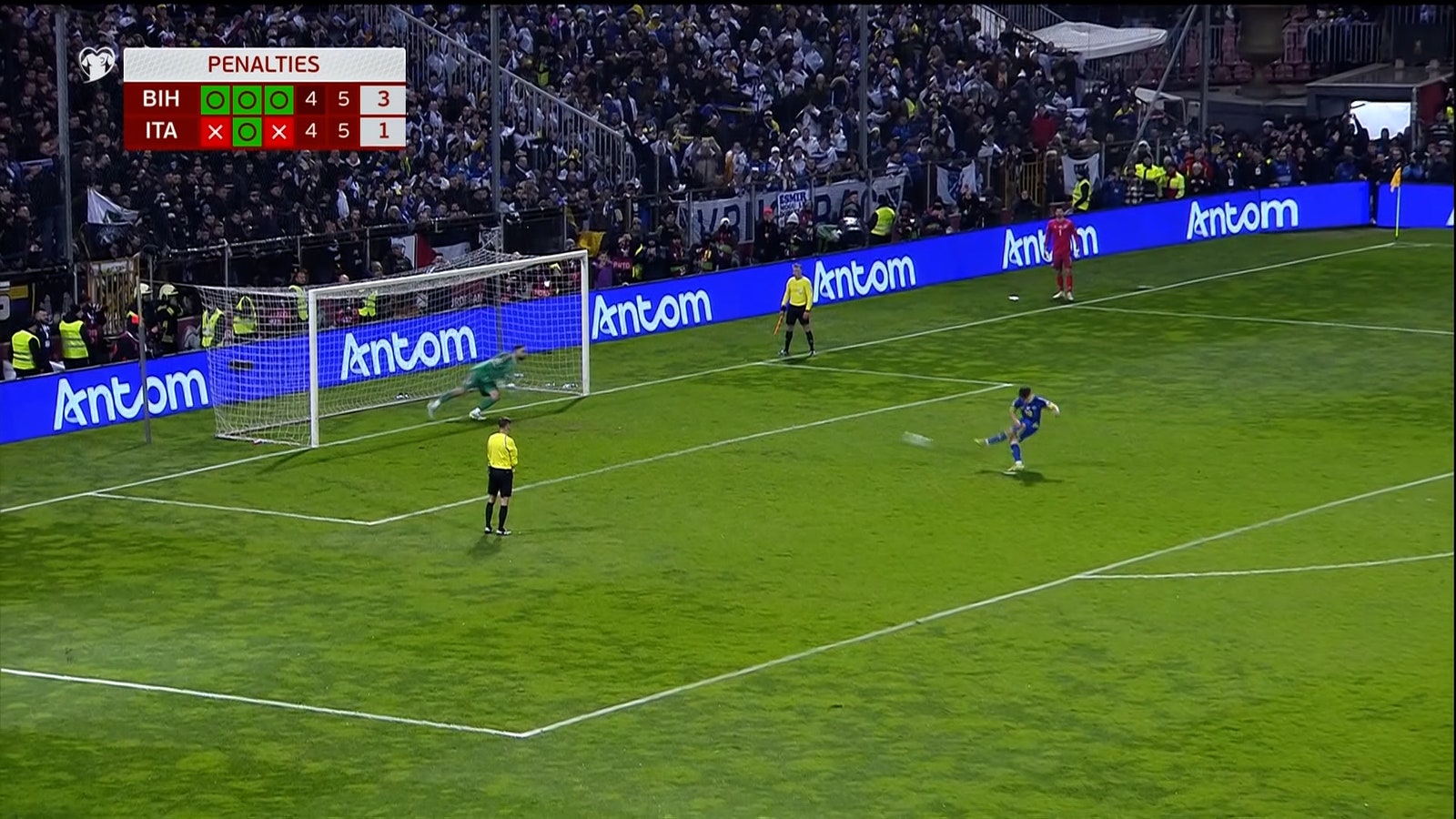 Bosnia and Herzegovina defeats Italy on penalty kicks, advancing to first FIFA World Cup since 2014.