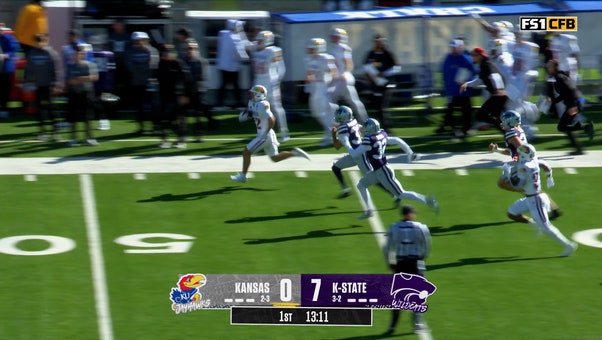 Kansas's Bryson Hayes takes it to the HOUSE for 95-yard kickoff return TD, tying game vs Kansas State