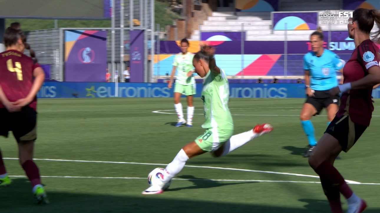 Arianna Caruso finds the back of the net, giving Italy 1-0 lead over Belgium