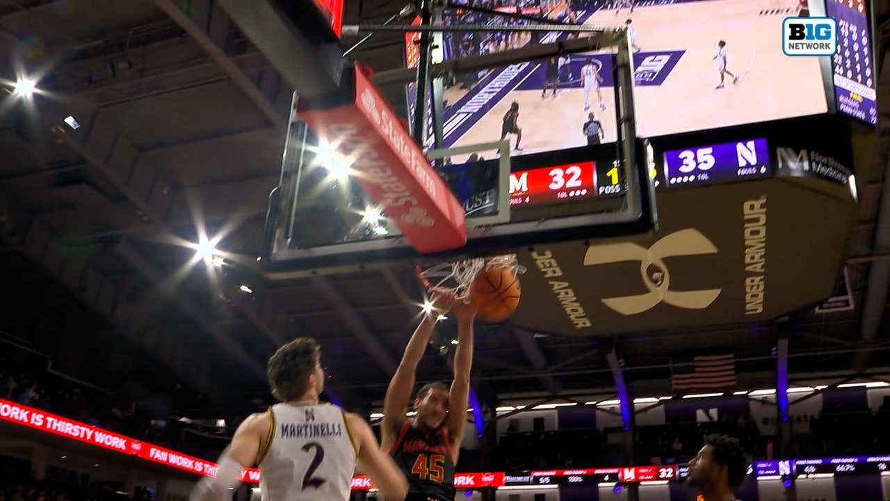 Collin Metcalf rocks the rim, cutting Maryland's deficit vs. Northwestern