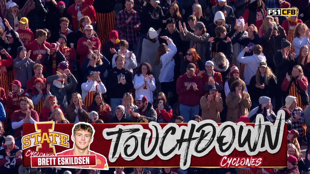 Rocco Becht connects with Brett Eskildsen for nine-yard TD, giving Iowa State the lead over Kansas