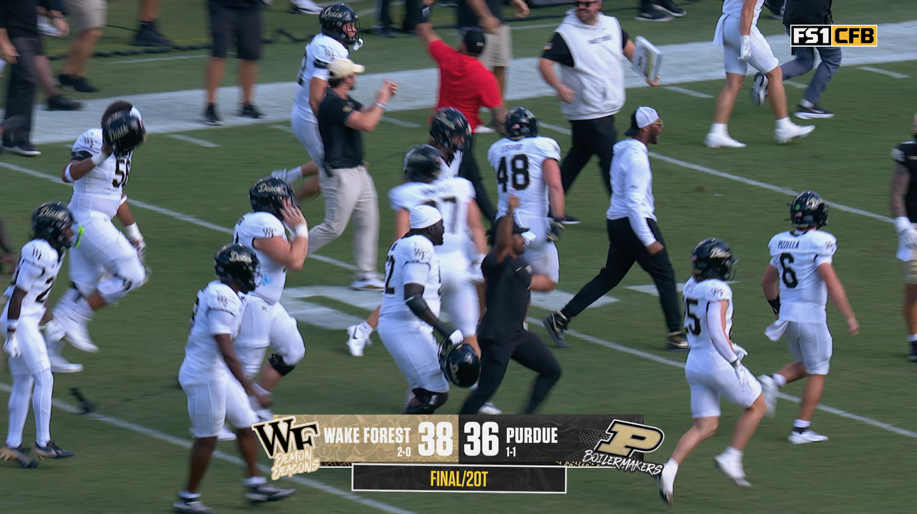 Wake Forrest's Gio Lopez scrambles for touchdown and two-point conversion to defeat Purdue in 2OT