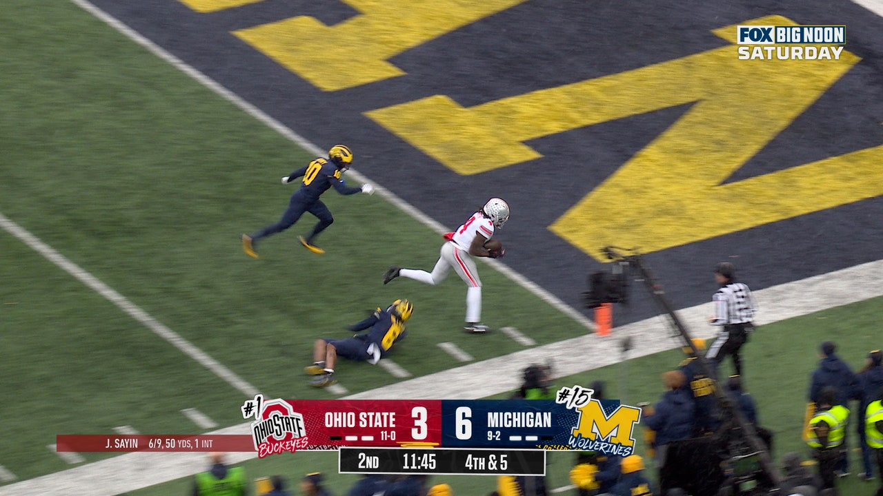 Julian Sayin finds Jeremiah Smith for a 35-yard TD, giving Ohio State lead over Michigan