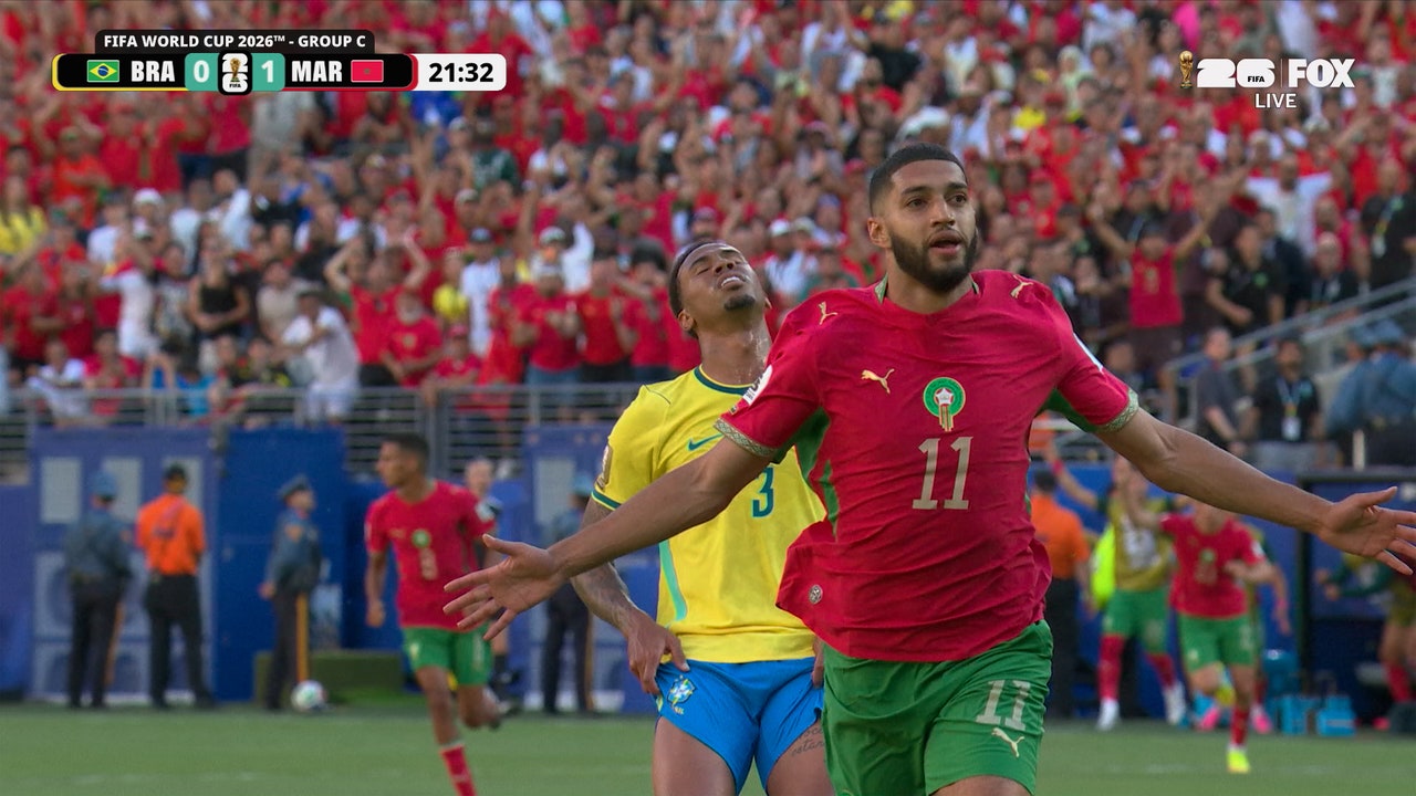 Morocco’s Ismael Saibari chips ball over keeper to take lead over Brazil | 2026 FIFA World Cup™