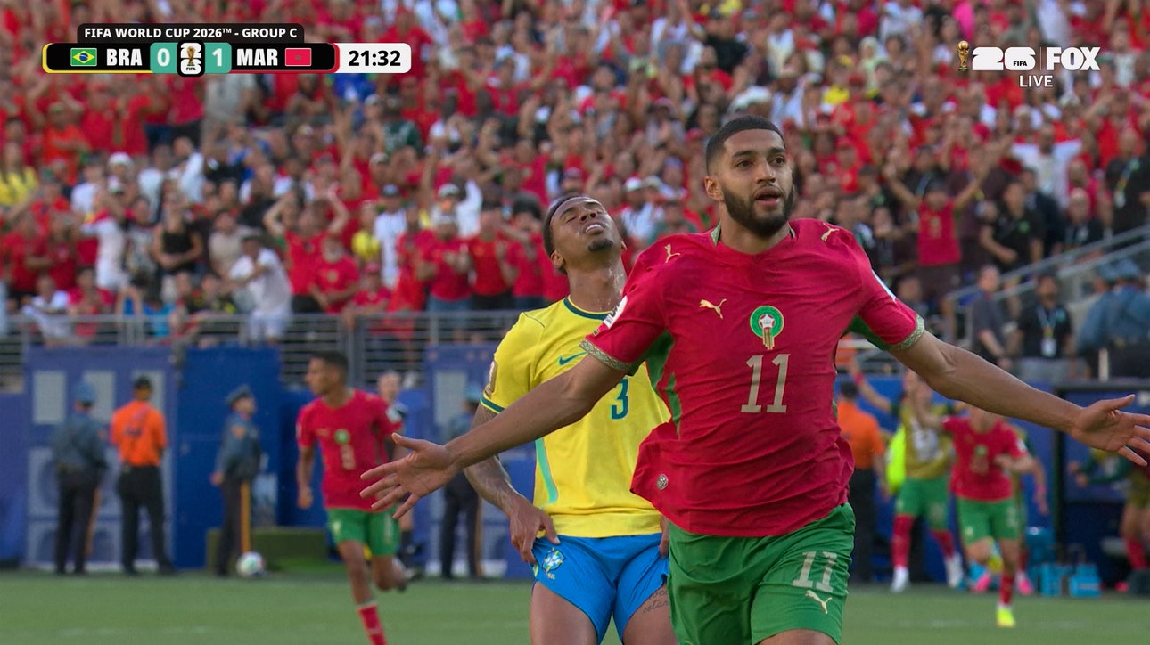 Morocco’s Ismael Saibari chips ball over keeper to take lead over Brazil | 2026 FIFA World Cup™